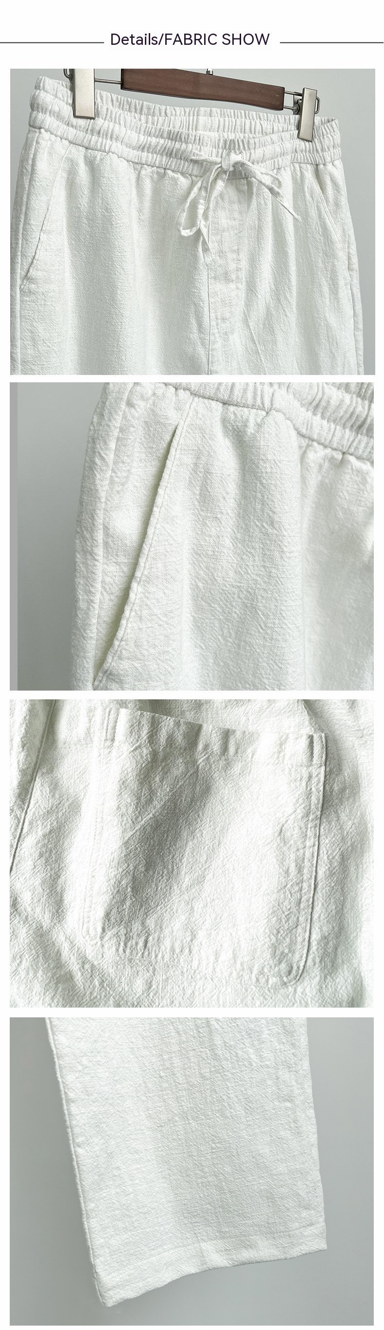 Men's Casual Pants White Baggy Straight Trousers